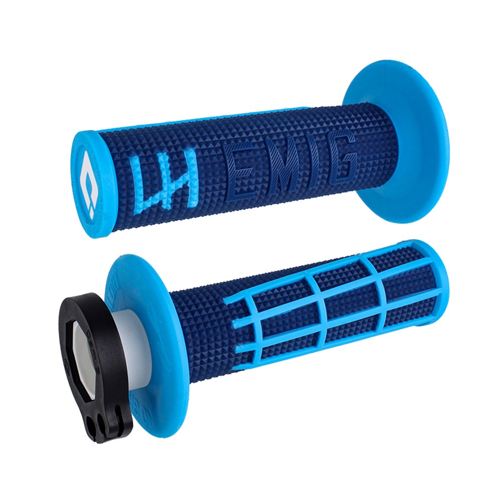 ODI V2 EMIG 2.0 LOCK ON GRIPS 2T / 4T NAVY/CYAN