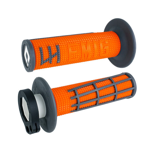 ODI V2 EMIG 2.0 LOCK ON GRIPS 2T / 4T ORANGE/GRAPHITE