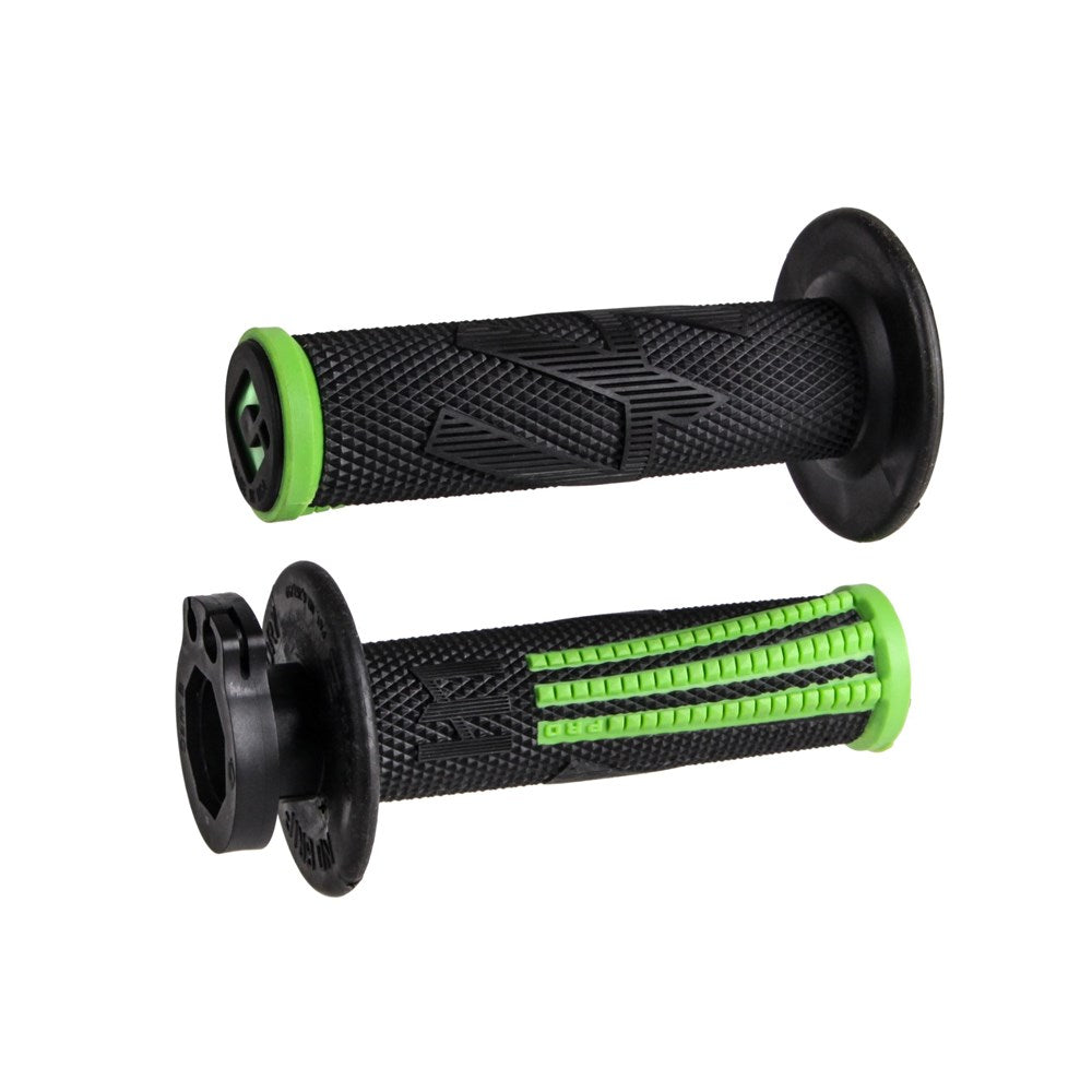 ODI V2 EMIG PRO LOCK ON GRIPS 2T / 4T BLACK/GREEN