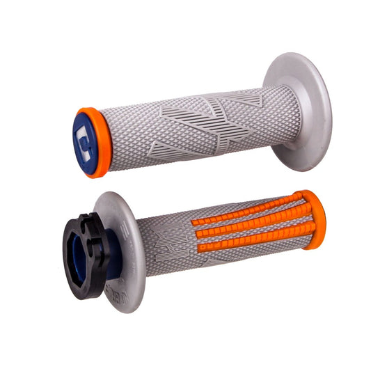 ODI V2 EMIG PRO LOCK ON GRIPS 2T / 4T GREY/ORANGE