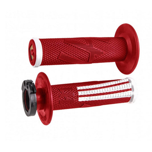 ODI V2 EMIG PRO LOCK ON GRIPS 2T / 4T RED/WHITE