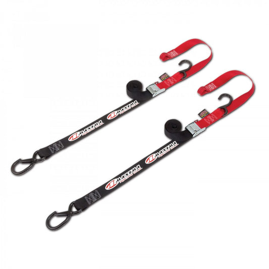 MAXIMA TIE DOWNS BLACK/RED 2PK