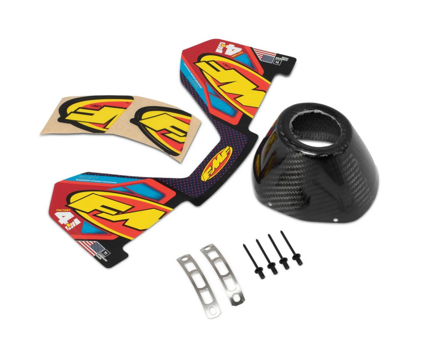 FMF FACTORY RCT 4.1 CARBON REPLACEMENT END CAP KIT