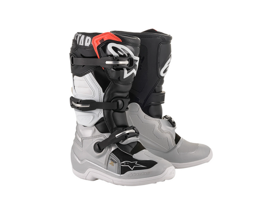 ALPINESTARS TECH 7S YOUTH BLACK/SILVER/WHITE/GOLD BOOTS