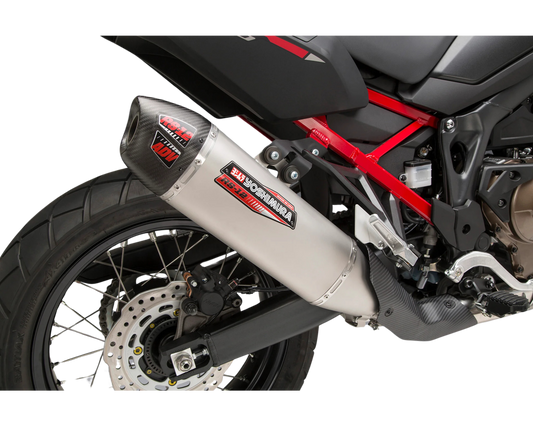 YOSHIMURA HONDA CRF1100L AFRICA TWIN 20-24 RS-12 STAINLESS STEEL SLIP-ON WITH CARBON END CAP