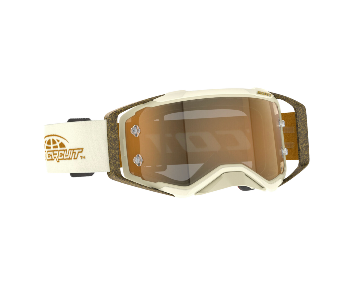 SCOTT X PRO CIRCUIT PROSPECT AMPLIFIER BEIGE/BROWN/GOLD CHROME WORKS GOGGLES