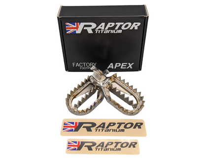 RAPTOR TITANIUM APEX FOOTPEGS YAMAHA YZ450F 23-25 YZ250F/WR450F/YZ450FX 24-25 WR250F/YZ250FX 2025