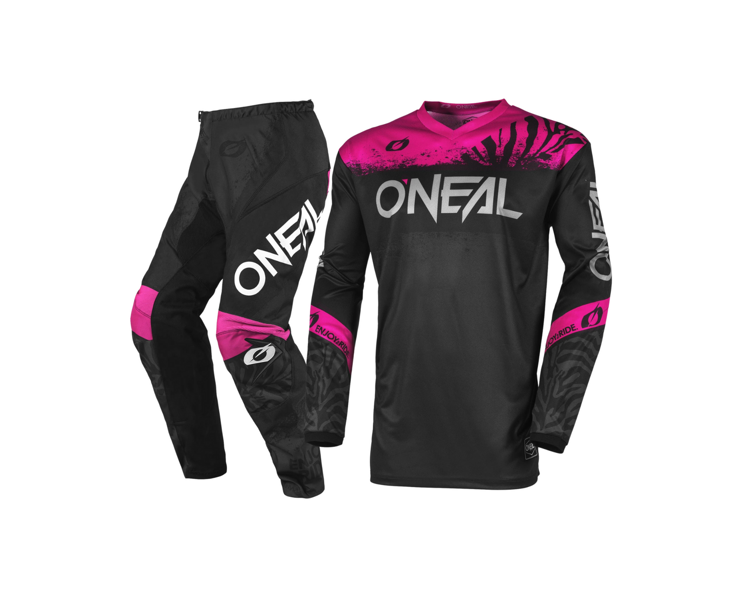 ONEAL 2025 ELEMENT SHOCKER BLACK/PINK WOMENS GEAR SET