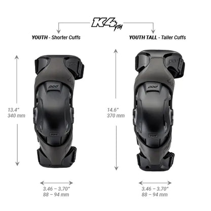 POD K4 2.0 GRAPHITE/BLACK YOUTH KNEE BRACE SET