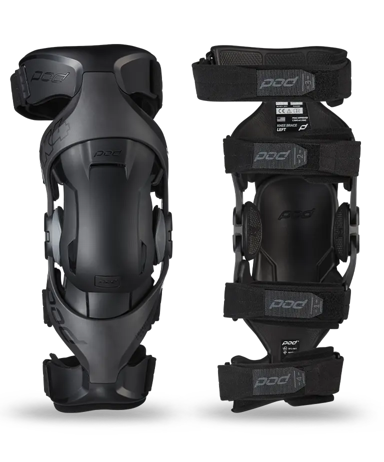 POD K4 2.0 GRAPHITE/BLACK KNEE BRACE SET