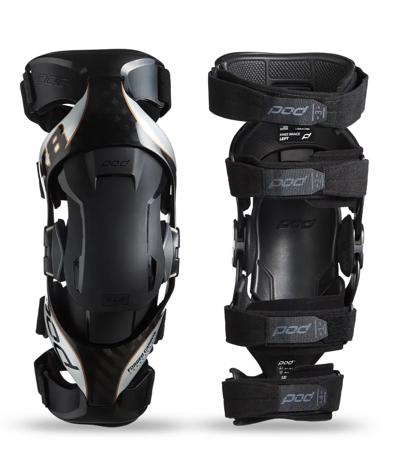 POD K8 2.0 CARBON/SILVER KNEE BRACE SET