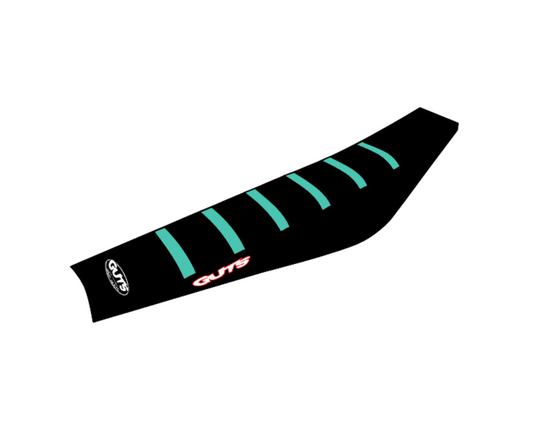 GUTS RIBBED SEAT COVER HONDA CRF110F/CRF125F 19-25 TEAL/BLACK/BLACK