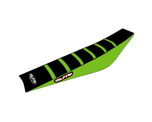 GUTS RIBBED SEAT COVER KAWASAKI KX450F 19-25 KX250F/KX250X/KX450X 21-25 GREEN/GREEN/BLACK