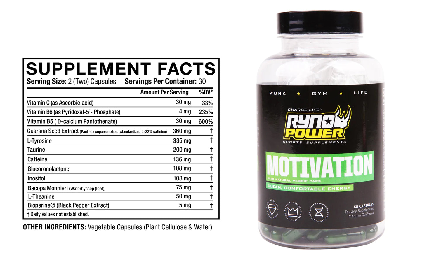 RYNO POWER MOTIVATION CAPSULES