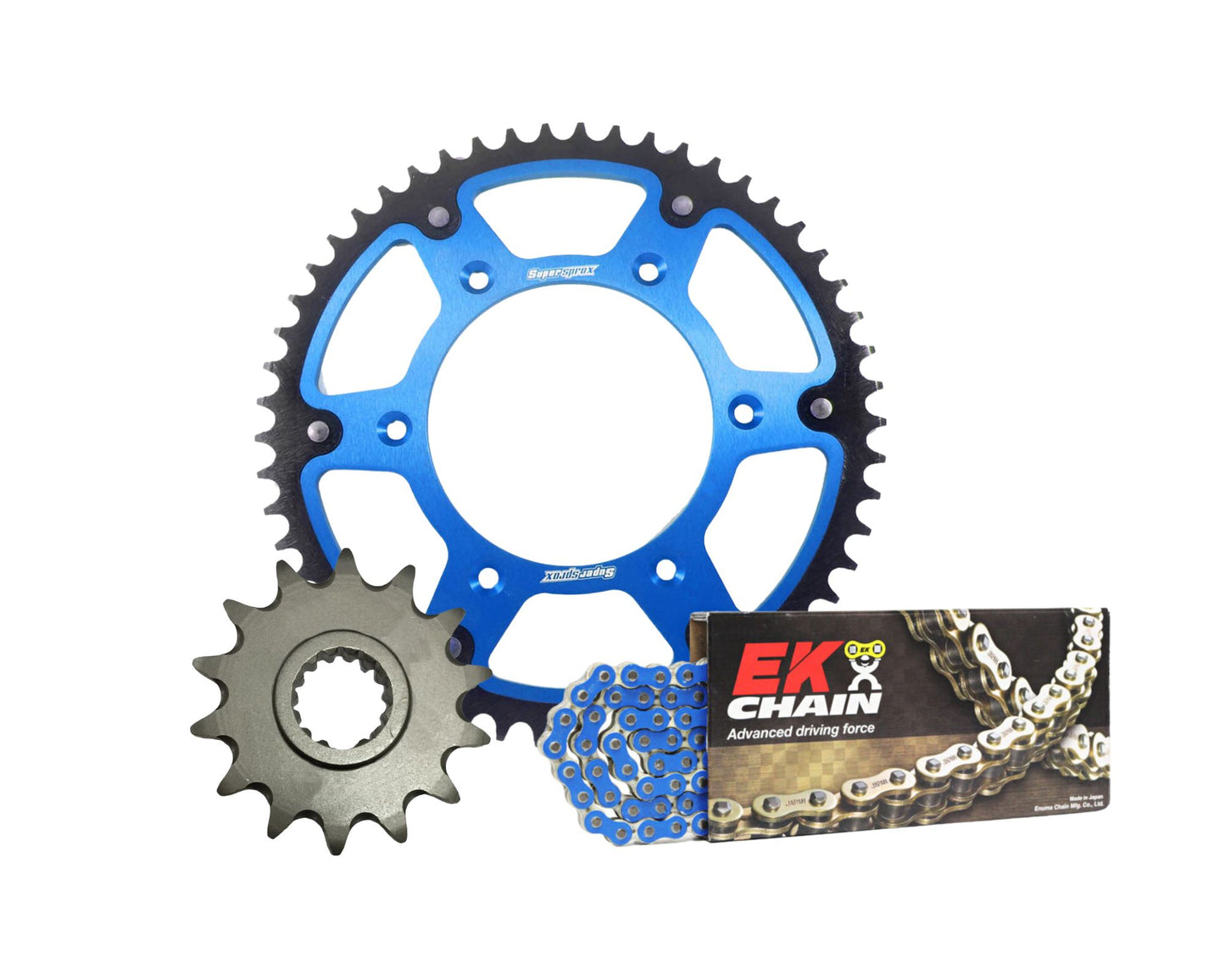 SUPERSPROX CHAIN & SPROCKETS KIT STEALTH BLUE YAMAHA YZ450F 07-14/19-24