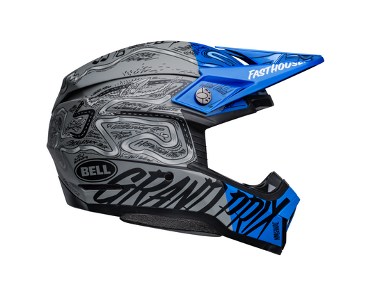 BELL LE MOTO-10 SPHERICAL FASTHOUSE DAY IN THE DIRT BLUE/GREY HELMET