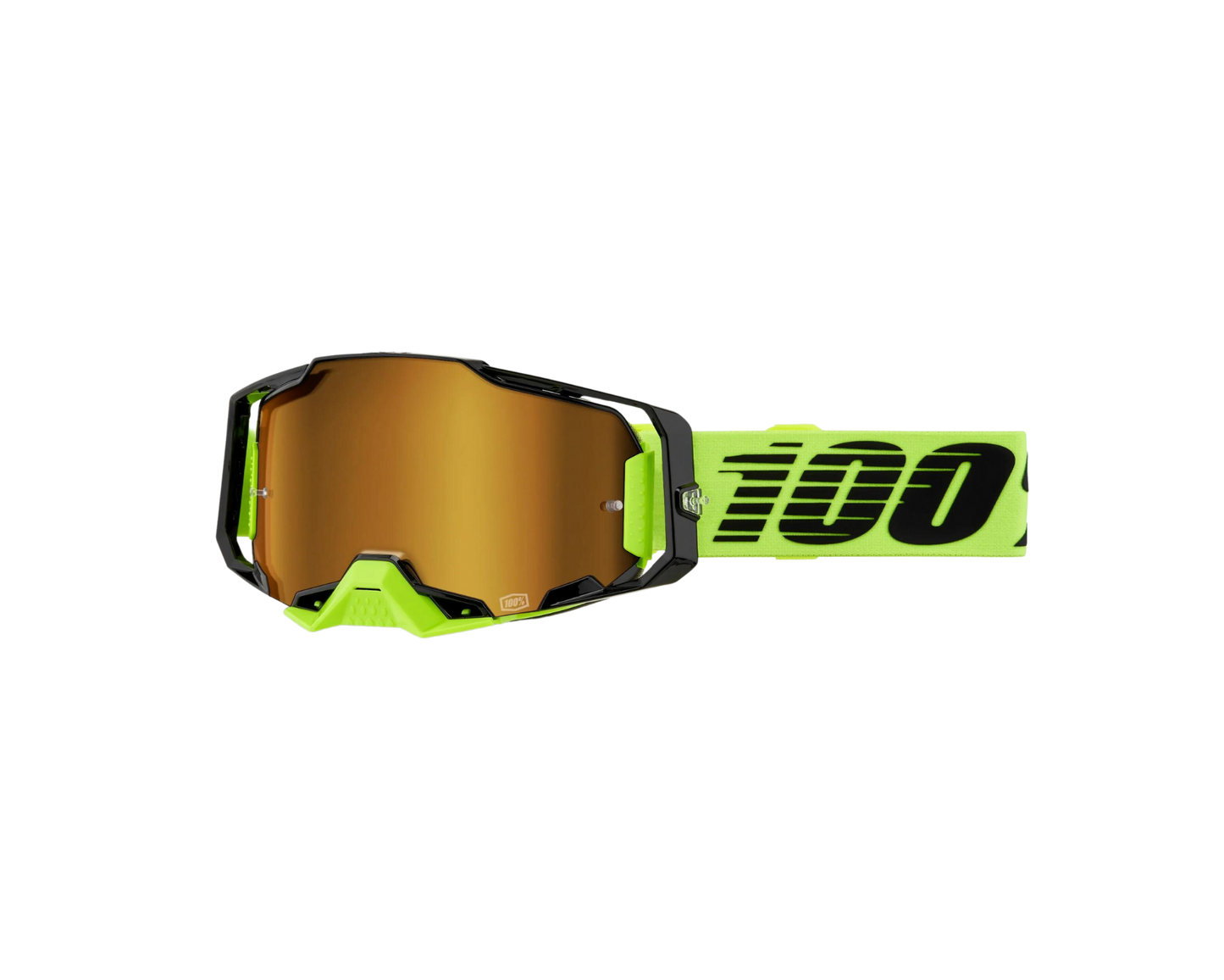 100% ARMEGA NEON YELLOW GOLD MIRROR GOGGLES