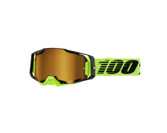 100% ARMEGA NEON YELLOW GOLD MIRROR GOGGLES