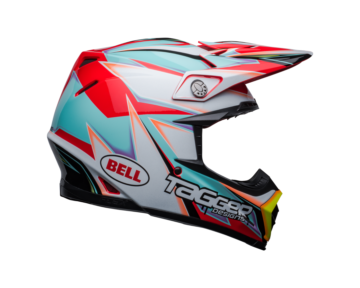 BELL 2024 MOTO-9S FLEX TAGGER EDGE WHITE/AQUA HELMET