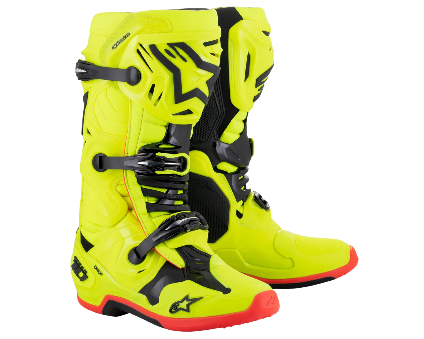 ALPINESTARS 2025 TECH 10 FLURO YELLOW/BLACK/FLURO RED BOOTS