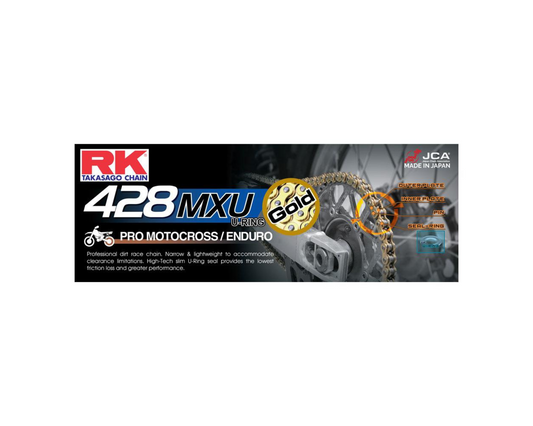 RK CHAINS 428MXU 136L GOLD RACE CHAIN