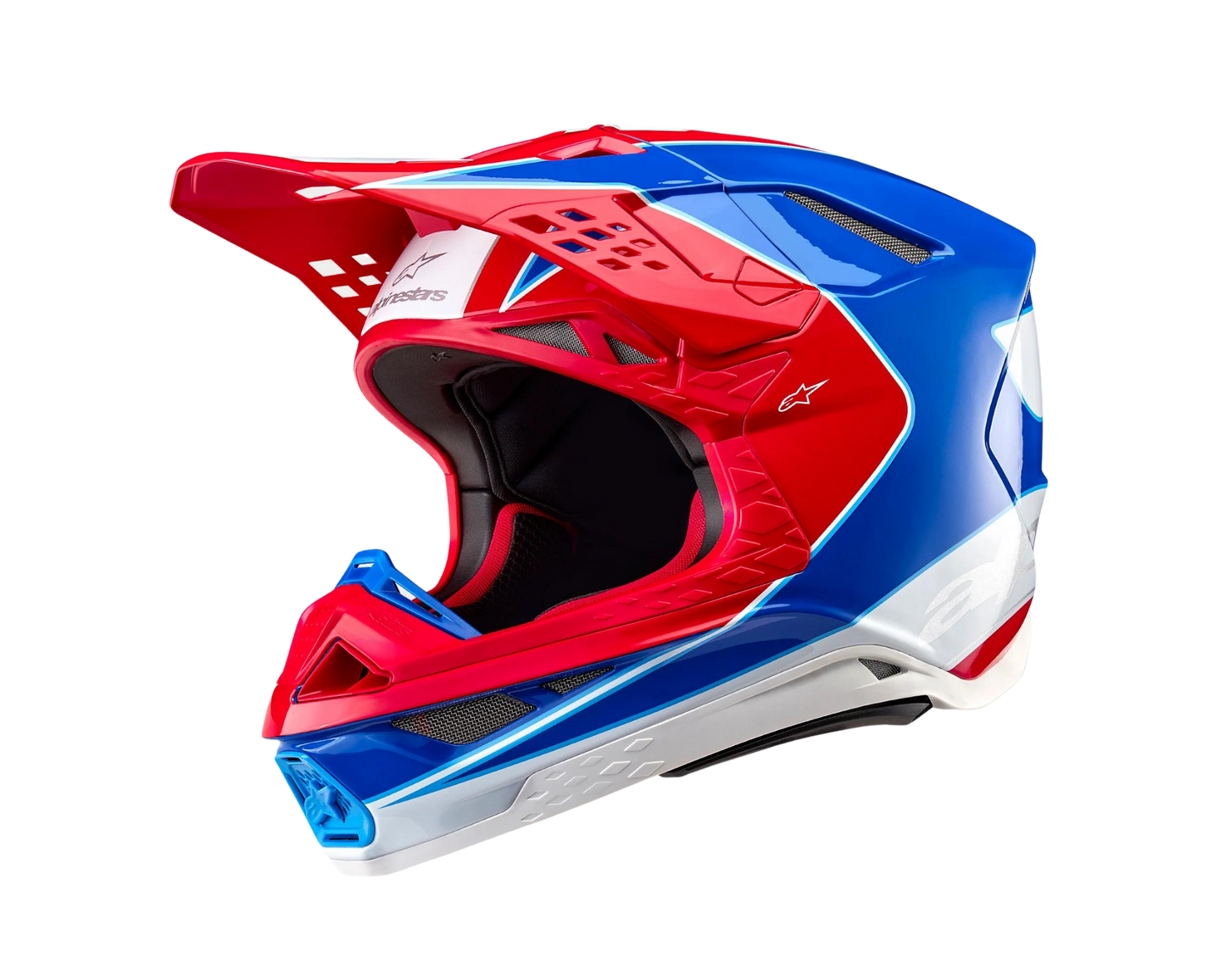 ALPINESTARS 2025 S-M10 AEON BRIGHT RED/BLUE HELMET