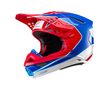 ALPINESTARS 2025 S-M10 AEON BRIGHT RED/BLUE HELMET