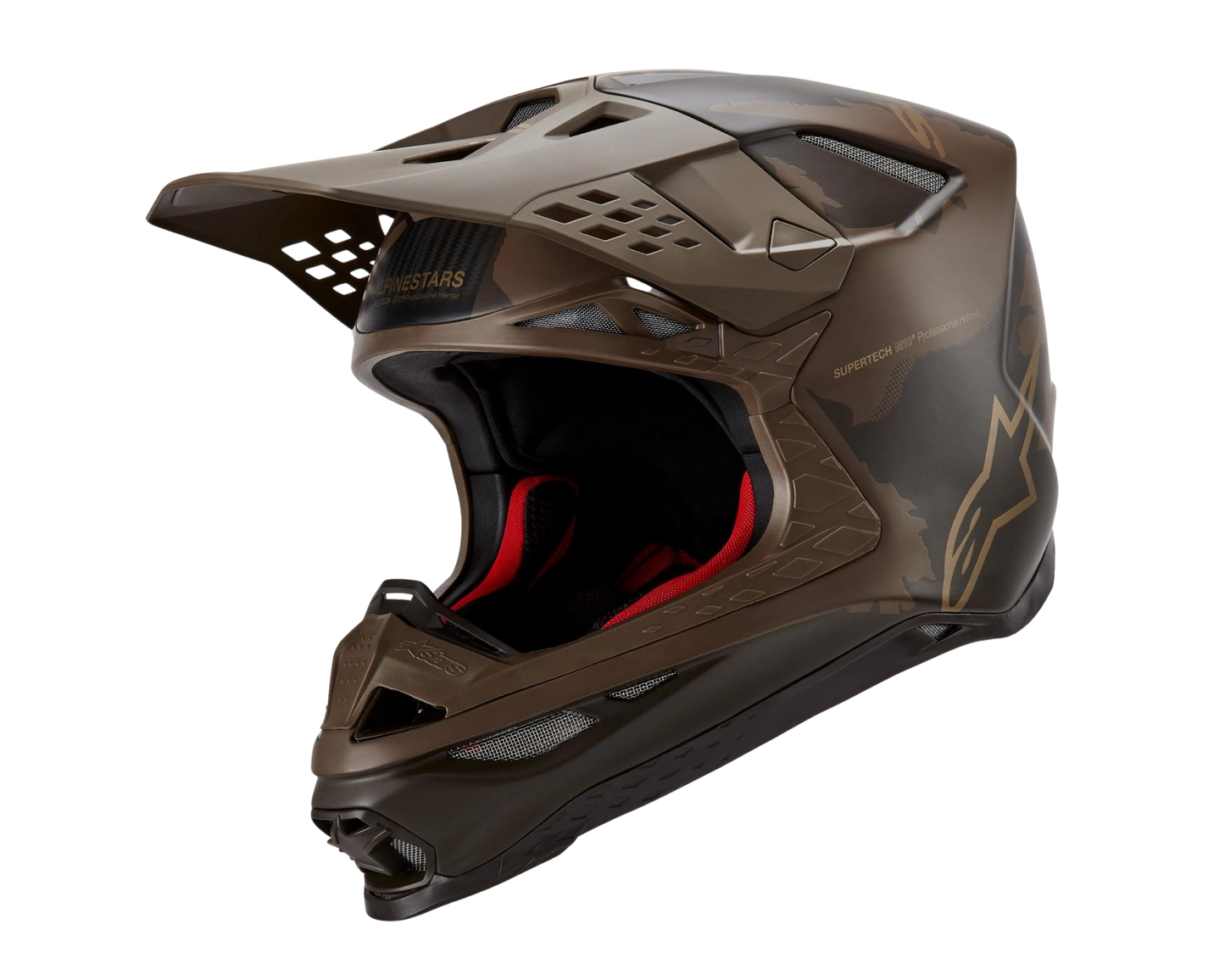 ALPINESTARS 2023 LE S-M10 SQUAD DARK BROWN/KANGAROO GOLD HELMET