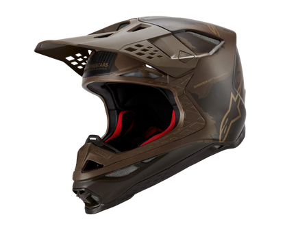 ALPINESTARS 2023 LE S-M10 SQUAD DARK BROWN/KANGAROO GOLD HELMET