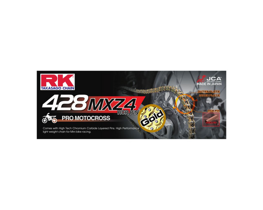 RK CHAINS 428MXZ4 136L GOLD RACE CHAIN