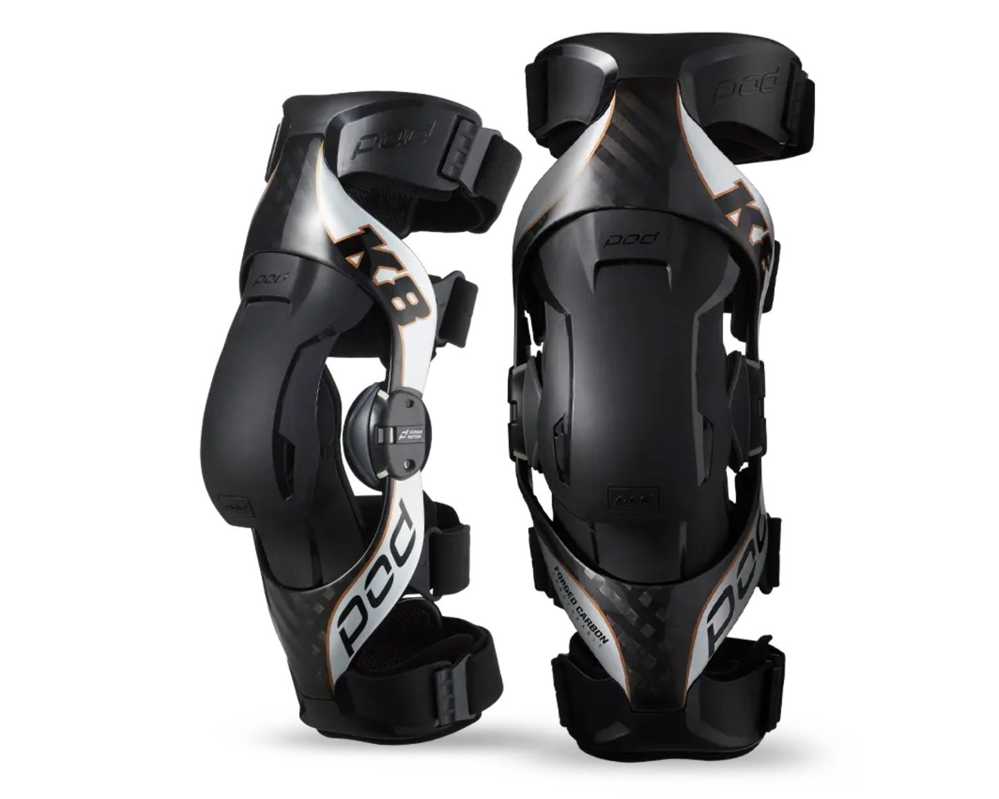 POD K8 2.0 CARBON/SILVER KNEE BRACE SET