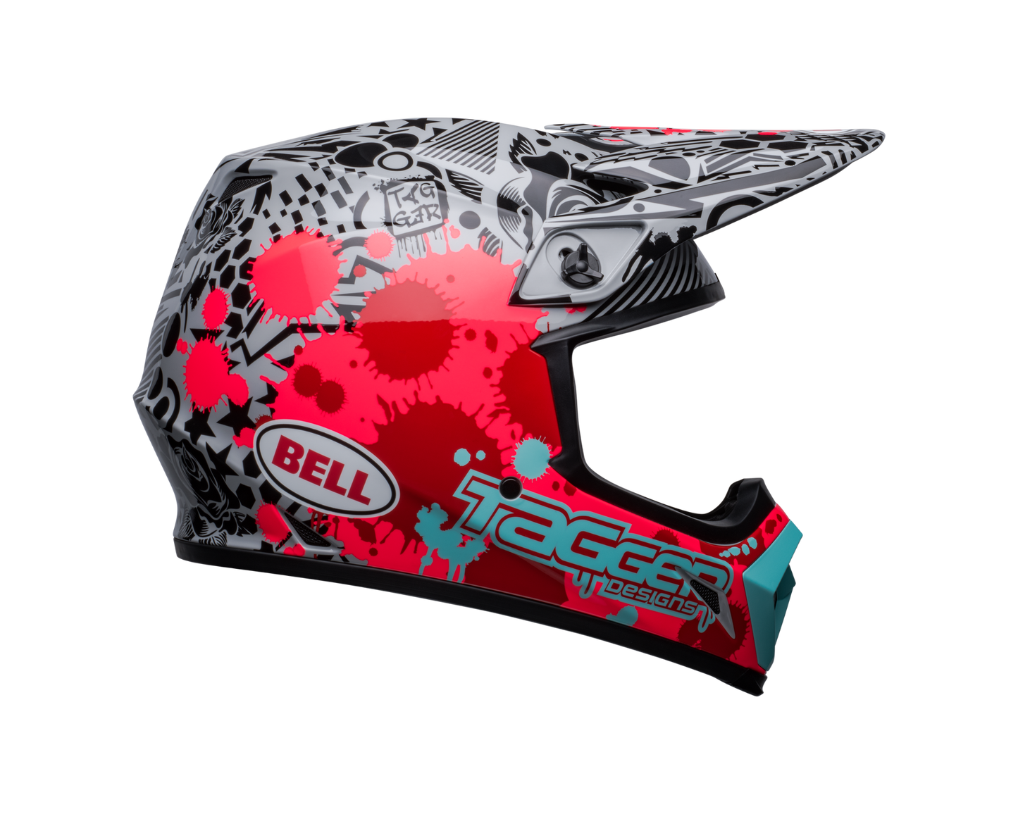 BELL 2024 MX-9 MIPS TAGGER SPLATTER BRIGHT RED/GREY HELMET