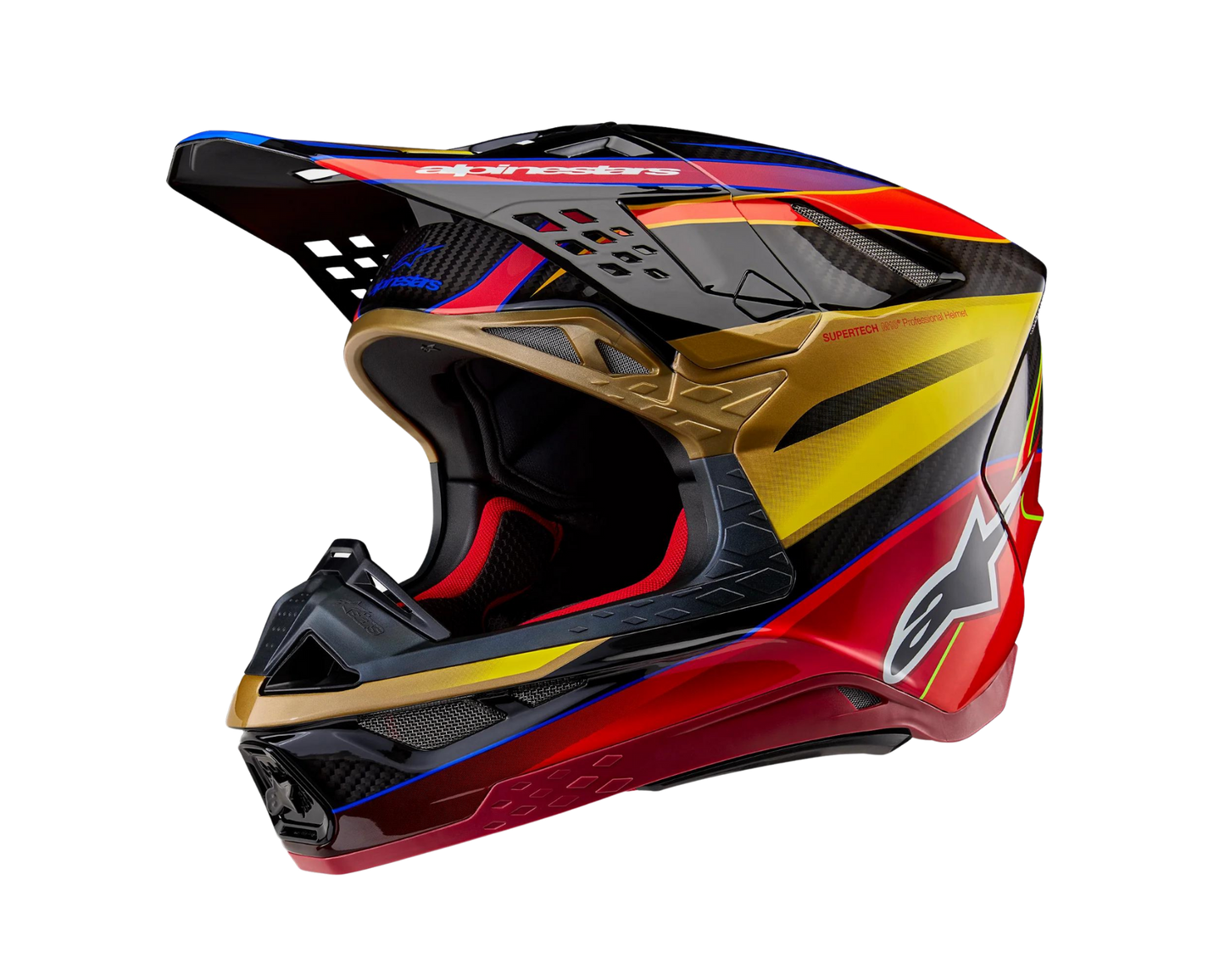 ALPINESTARS 2024 S-M10 ERA GOLD/YELLOW/RIO RED HELMET