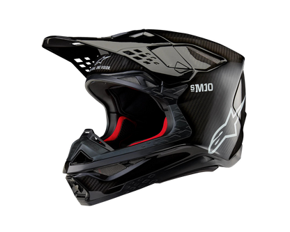 ALPINESTARS 2024 S-M10 SOLID BLACK CARBON HELMET