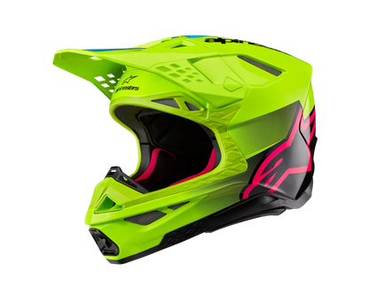 ALPINESTARS 2025 S-M10 UNITE FLURO YELLOW/BLACK/DIVA PINK HELMET