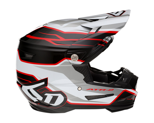 6D ATR-2 PHASE WHITE/RED HELMET