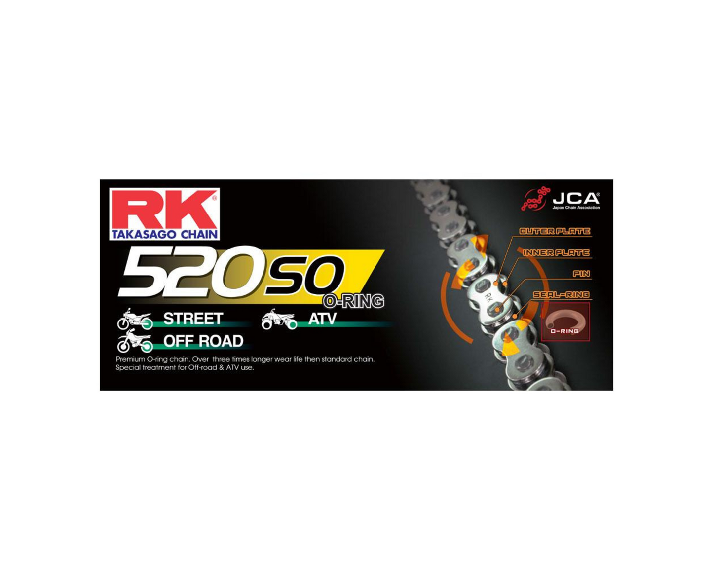 RK CHAINS 520 STANDARD O-RING 120L CHAIN