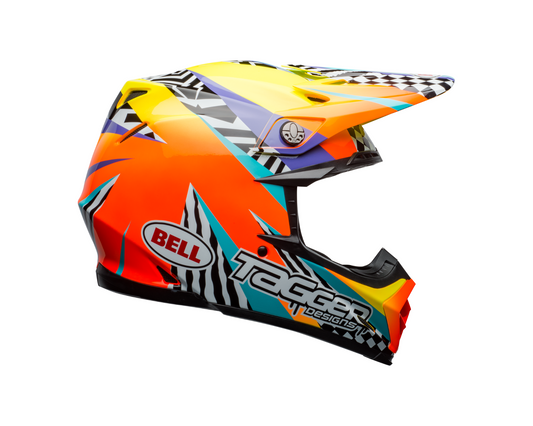 BELL MOTO-9 MIPS TAGGER BREAKOUT ORANGE/YELLOW HELMET