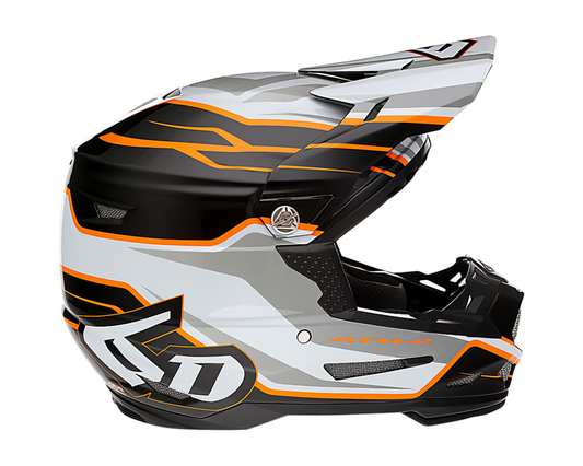 6D ATR-2 PHASE WHITE/ORANGE HELMET