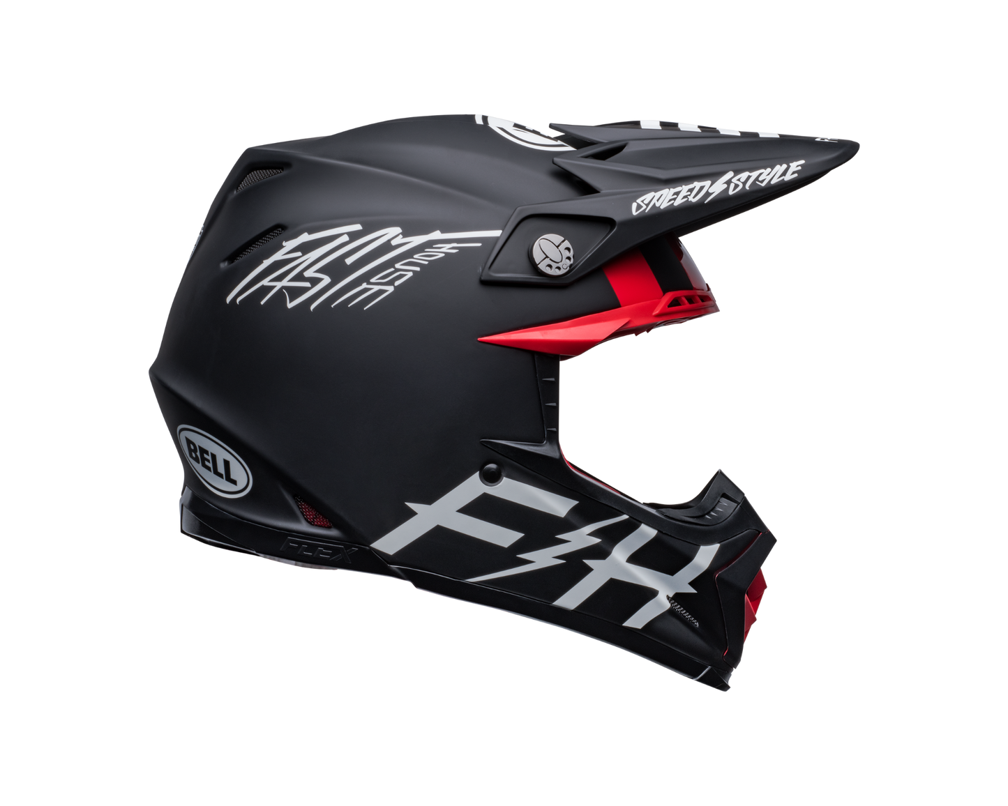 BELL MOTO-9S FLEX FASTHOUSE TRIBE MATTE/GLOSS BLACK/WHITE HELMET