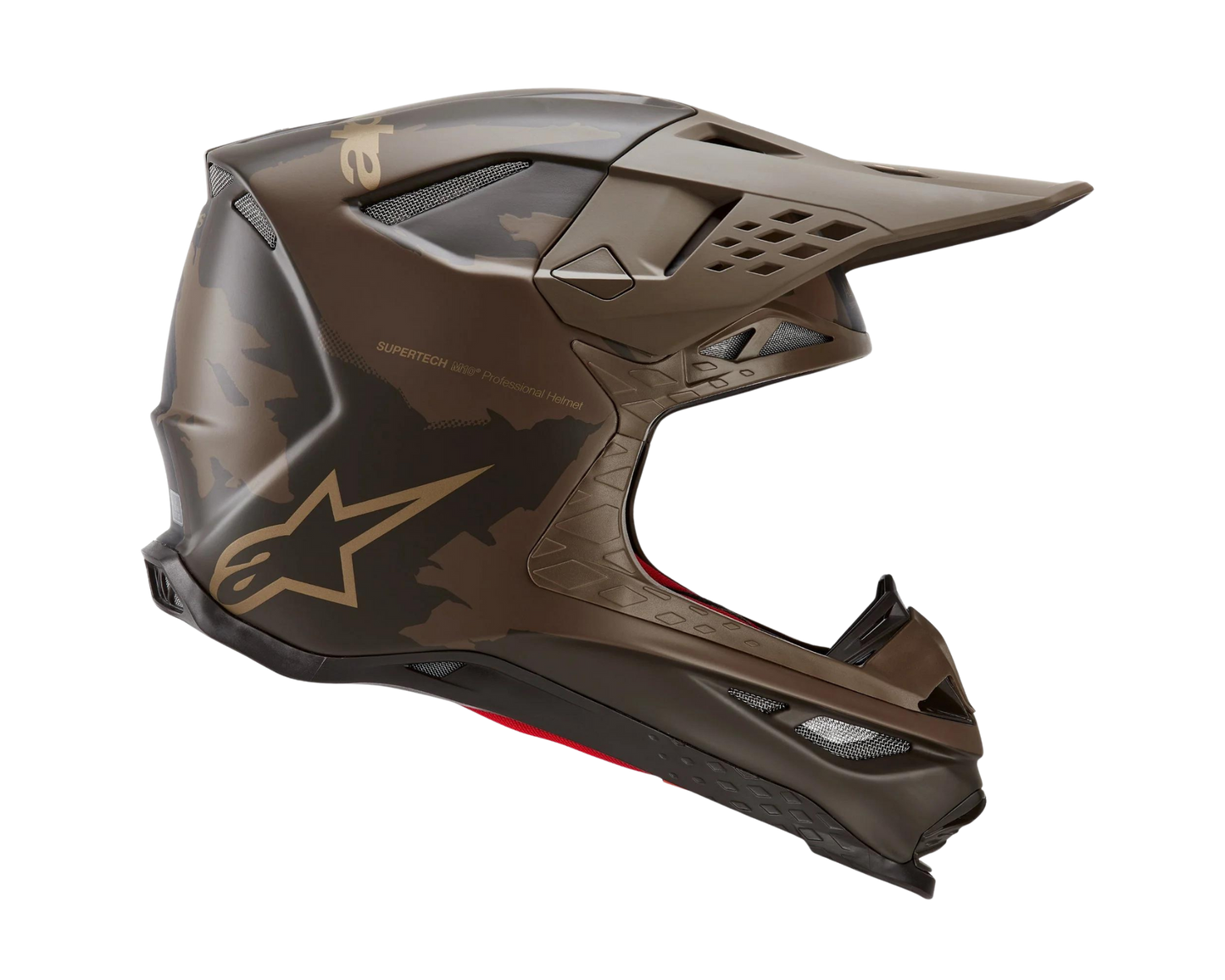 ALPINESTARS 2023 LE S-M10 SQUAD DARK BROWN/KANGAROO GOLD HELMET