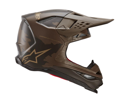 ALPINESTARS 2023 LE S-M10 SQUAD DARK BROWN/KANGAROO GOLD HELMET