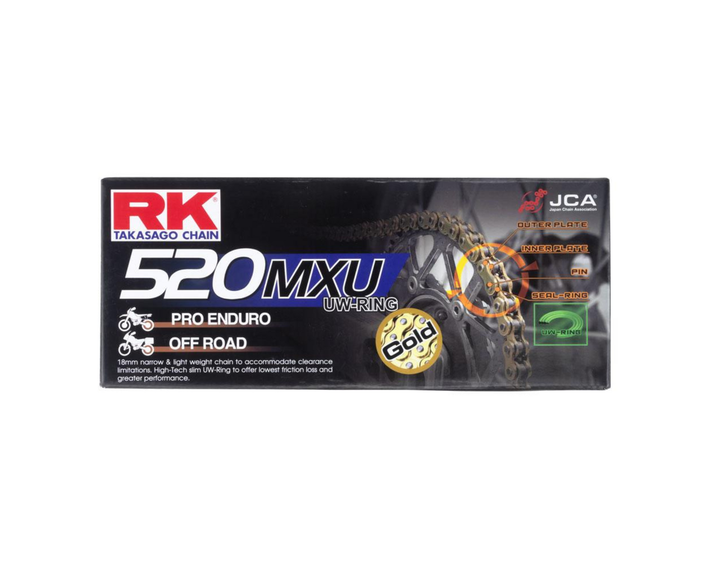 RK CHAINS 520MXU 120L GOLD RACE CHAIN