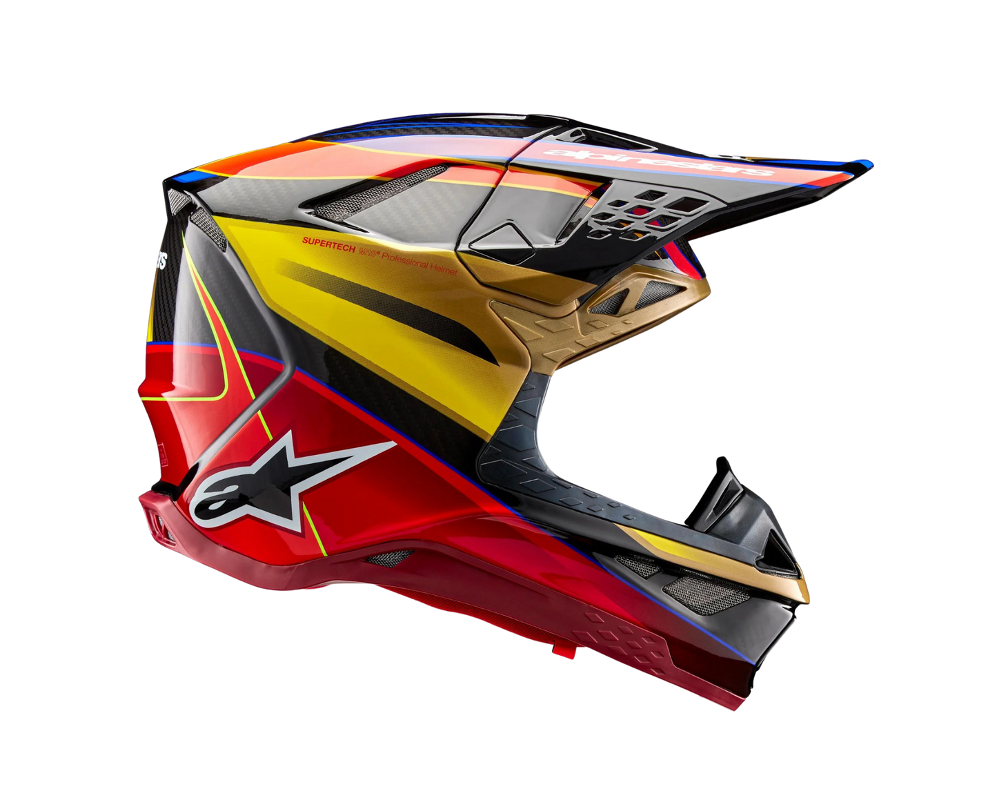 ALPINESTARS 2024 S-M10 ERA GOLD/YELLOW/RIO RED HELMET