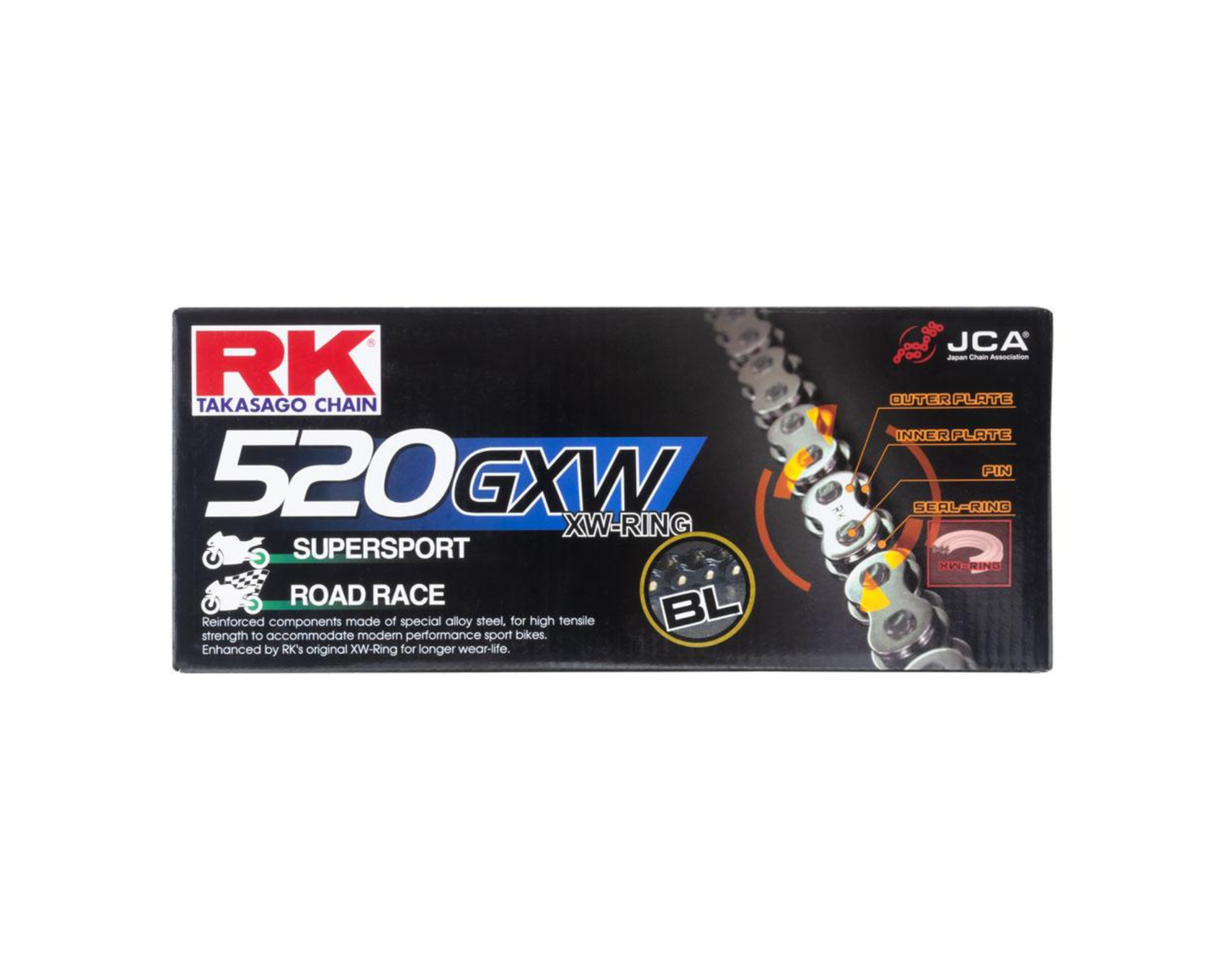 RK CHAINS 520 XW-RING 120L RACE CHAIN