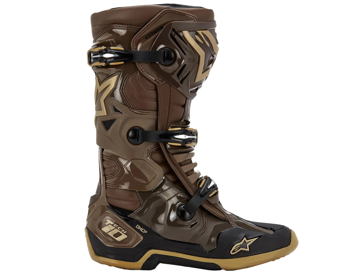 ALPINESTARS 2023 LE SQUAD TECH 10 DARK BROWN/KANGAROO GOLD BOOTS