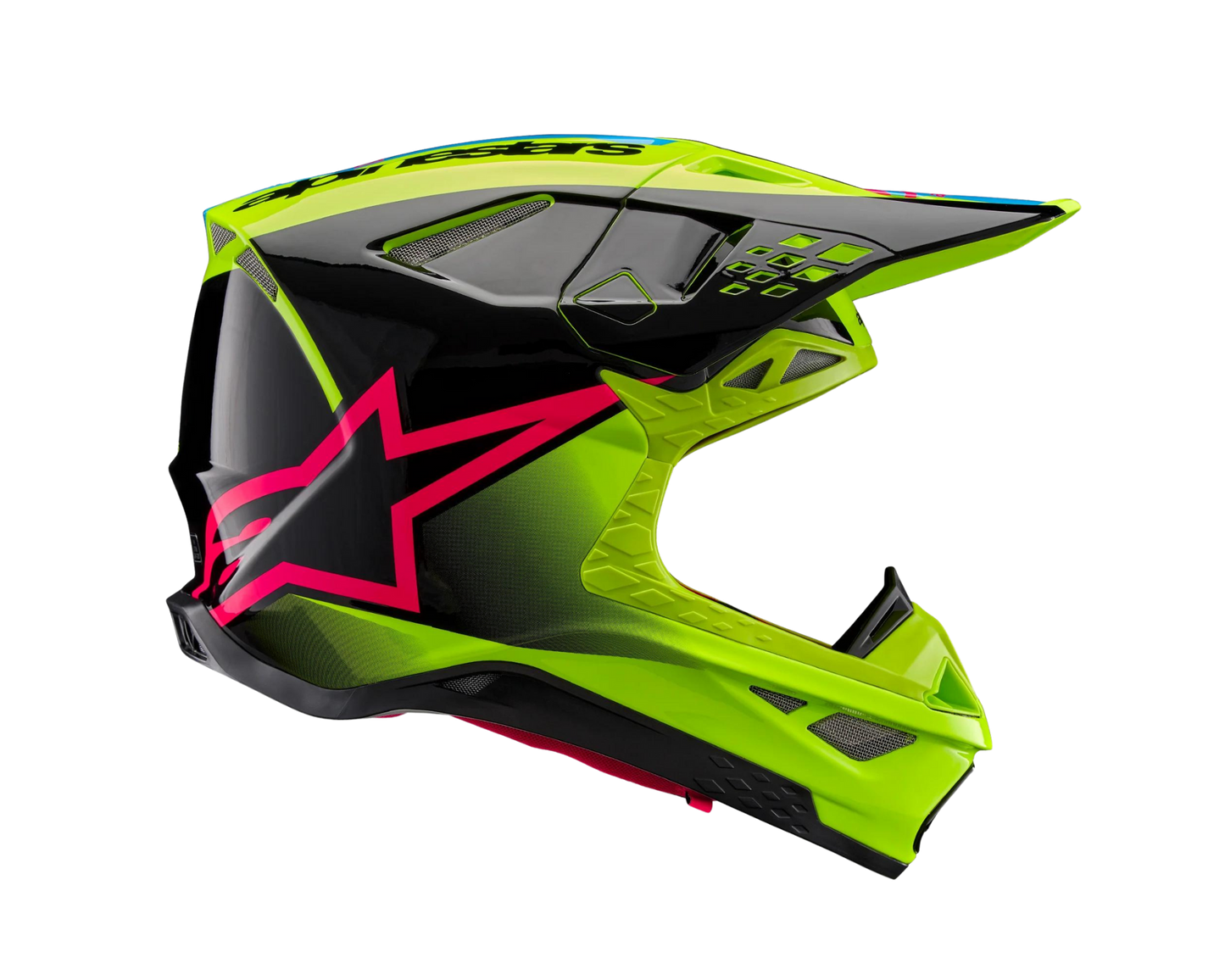 ALPINESTARS 2025 S-M10 UNITE FLURO YELLOW/BLACK/DIVA PINK HELMET