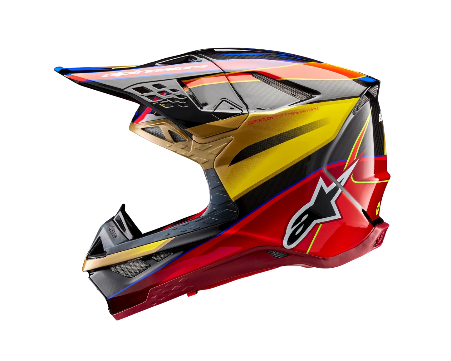 ALPINESTARS 2024 S-M10 ERA GOLD/YELLOW/RIO RED HELMET