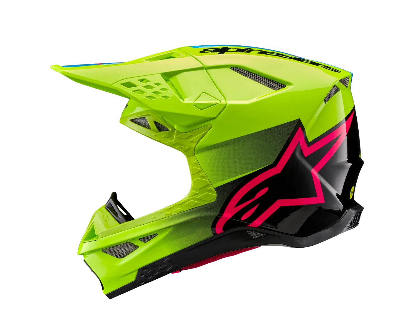 ALPINESTARS 2025 S-M10 UNITE FLURO YELLOW/BLACK/DIVA PINK HELMET