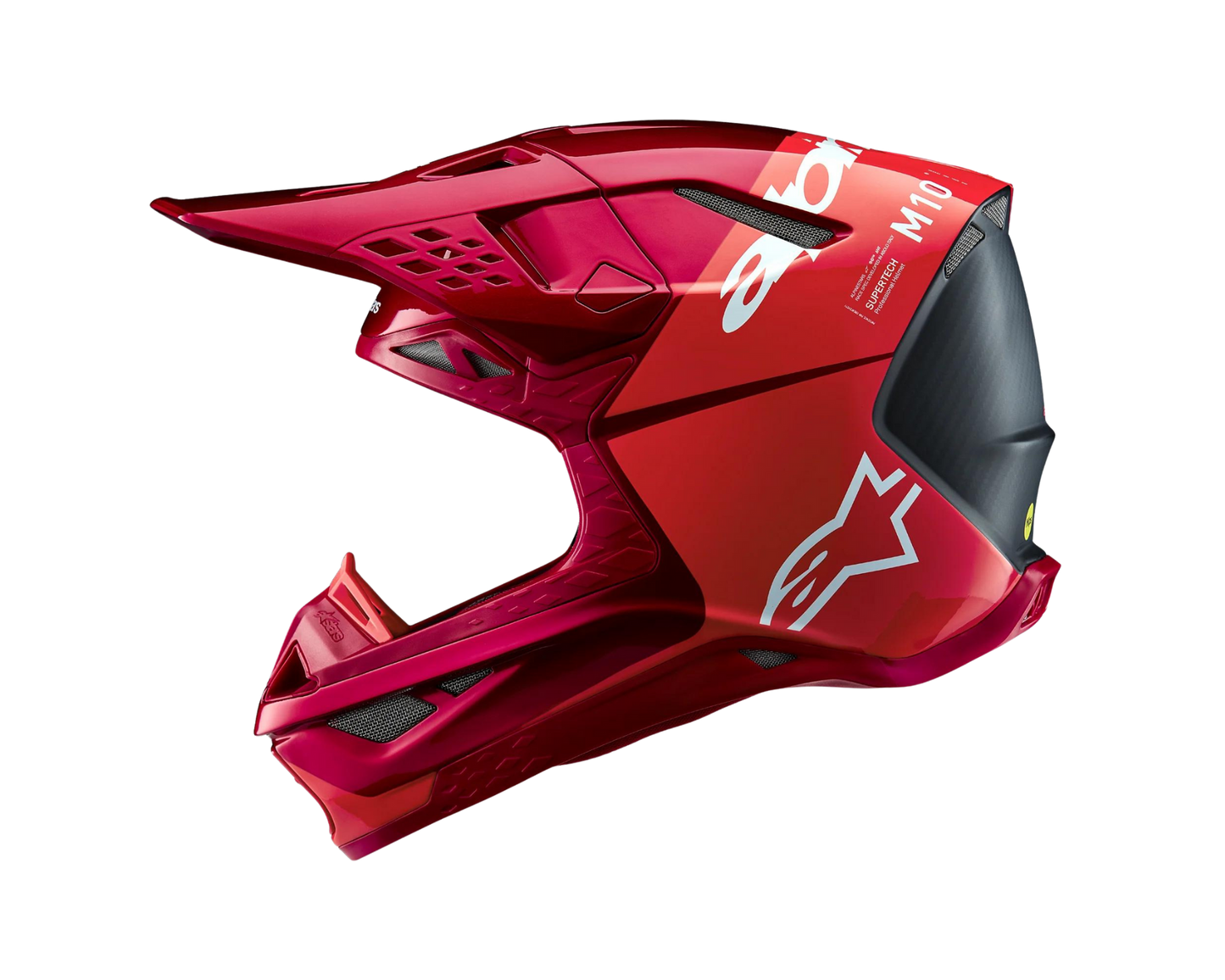 ALPINESTARS 2025 S-M10 FLOOD FLURO RED/RED HELMET